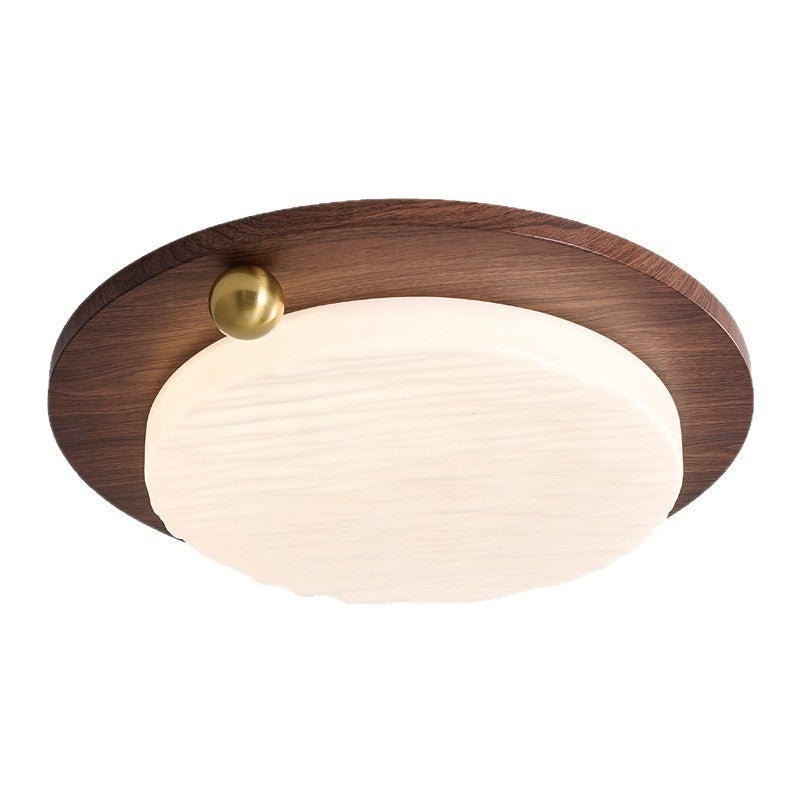 Wood grain master bedroom light modern simple round ceiling light full spectrum LED eye protection bedroom light atmospheric room lamp