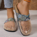 Exportplus sizemary jane mesh breathable toe mesh breathable flats fishnet shoes toe half drag cross-border wholesale