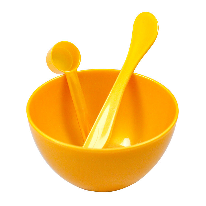 Gold tone mask tools mask bowl stick spoon diy gel mask soft mask powder plastic bowl spoon hairdressing diy tools