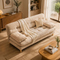 Second-hand style small apartment sofa bed lazy fabric sofa rental house b&b retro multi-person straight row reception sofa