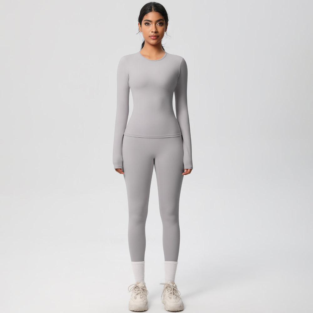 European and american nude feel brushed solid color yoga outfit set - quick-dry, breathable, 8-piece running & fitness activewear set for women