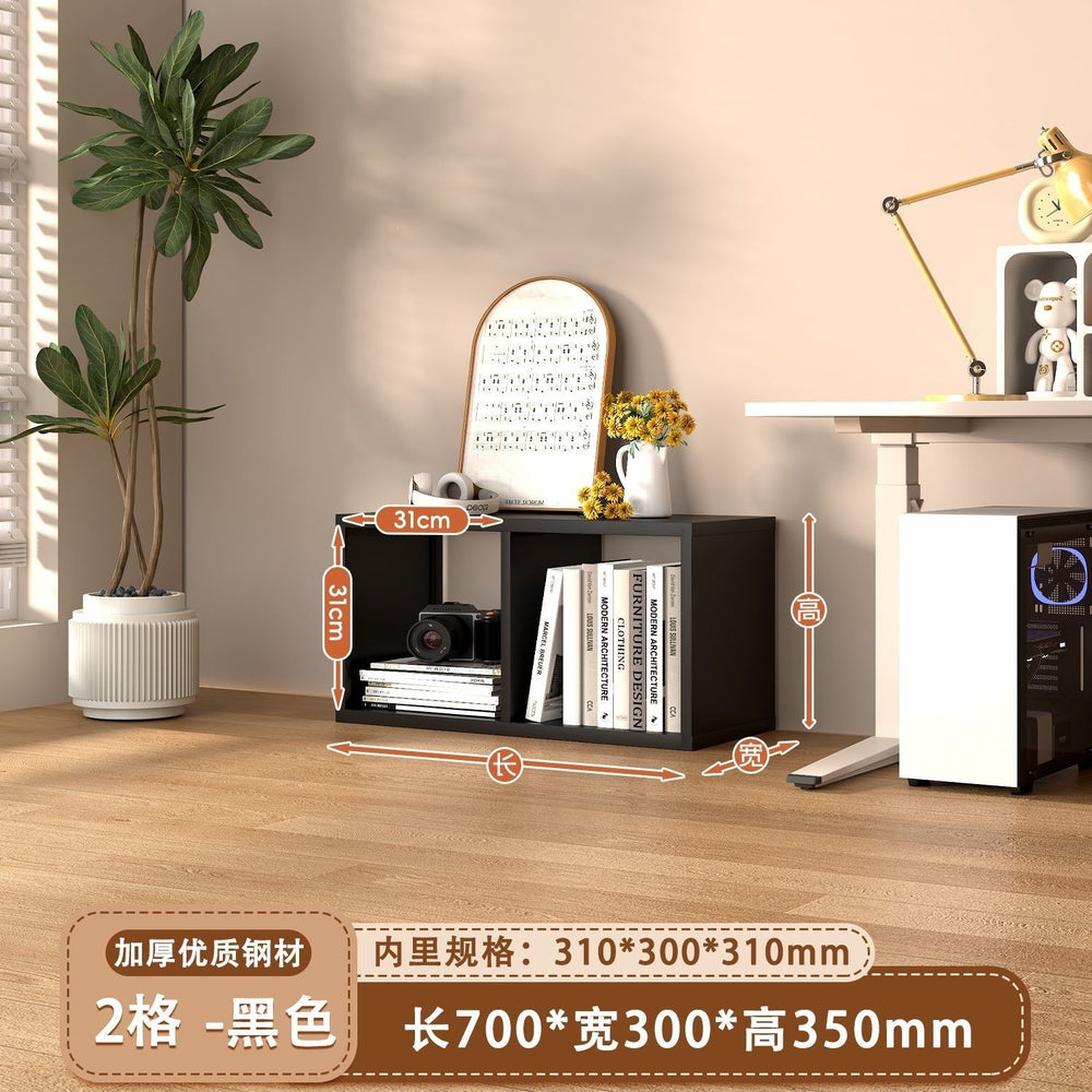 Steel grid cabinet bookshelf for home short wall storage floor-standing storage rack eight-compartment cabinet kindergarten bookcase storage cabinet