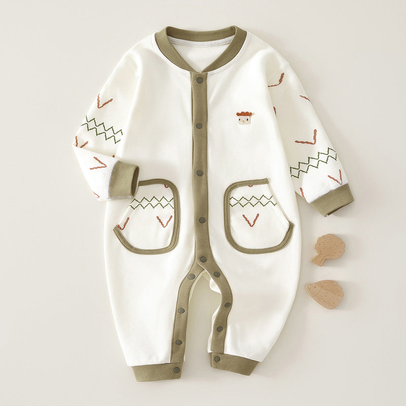 Babibele baby pure cotton baby clothes single breasted easiest for match outwear clothes autumn style baby one-piece
