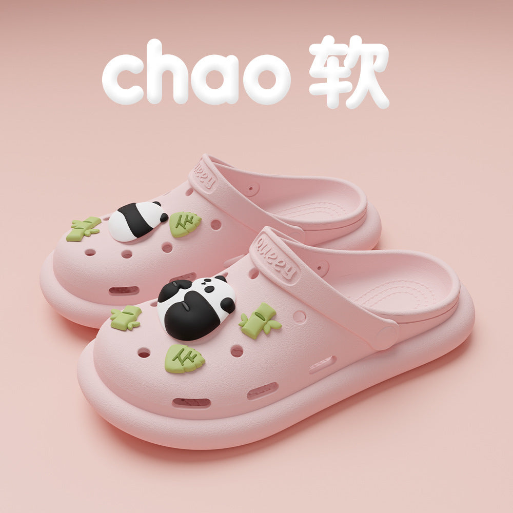 Summer clogs for women, high-end 2024 new style, cute beach sandals for outdoor wear, non-slip flat sandals