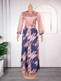 e-commerce  independent station top + skirt printed two-piece set african women's plus size dress
