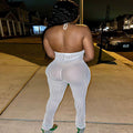 fashion cross-border supply  sexy breathable mesh pit milk silk sleeveless jumpsuit women's clothing