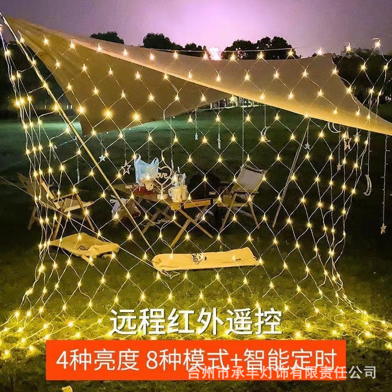 Fishing net light string led solar gypsy project lighting ceiling net light outdoor lawn atmosphere decorative light