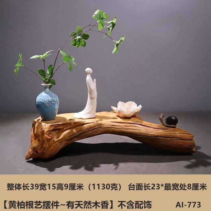 Weathered dead wood ornaments 2 thuja root carving bonsai bottom base tea ceremony tea room tea table dry tea table