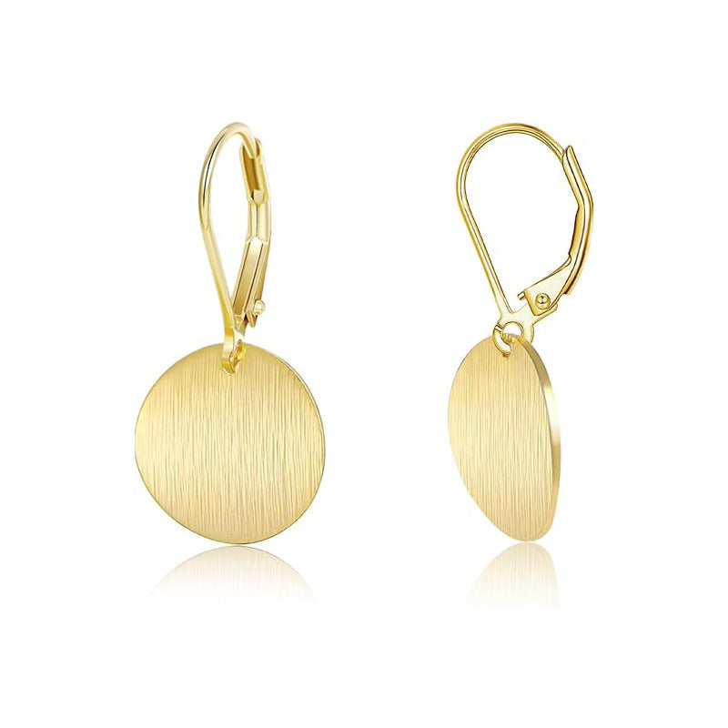 European and american cross-border new fashion high-end elegant earrings - minimalist versatile round studs for women