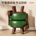 Backrest entry shoe changing stool living room low stool for home shoe changing stool can be rotated durable new chinoiserie solid wood shoe changing stool