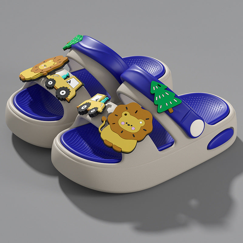 Cartoon kids' slippers - summer baby beach shoes, non-slip sandals for children, boys' indoor slippers, vietnamese shoes for boys