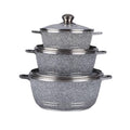 Customized die-cast six-piece set 24/28/32 medical stone non-stick aluminum pot soup pot frying pan for home kitchen pot