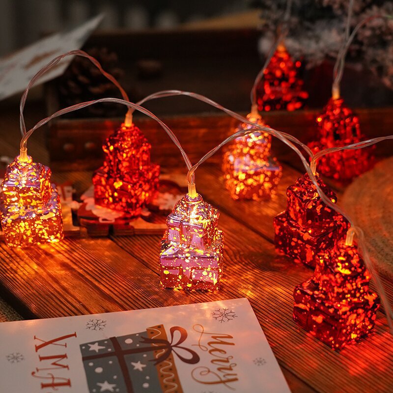 Cross-border new LED Christmas ball gift box five-star series small lights Christmas tree pendant girl heart arrangement