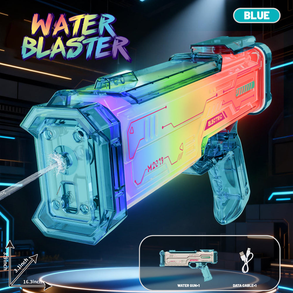 new trendy colorful electric water gun toy with cool lights and sound effects, extra large capacity pulse water gun