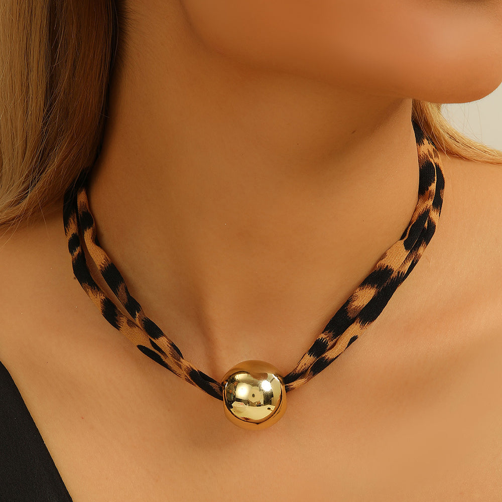 Processing personalized cross necklace cross-border leopard print flower heart pendant summer ocean shell clavicle chain chain