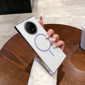 Suitable for huawei mate70pro transparent mobile phone case mate60 thin ring magnetic high transparency trendy anti-fall pc case new