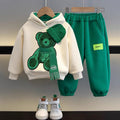 Boys' fall/winter outfit set  new baby tracksuit kids' autumn/winter fleece-lined sweatshirt two-piece set