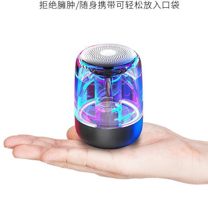Yayunshi c7 wireless bluetooth speaker subwoofer portable colorful light car crystal glass cross-border ebay