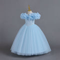 Export ready-made one shoulder kids dress strap princess dress female flower girl christmas dress kids dress