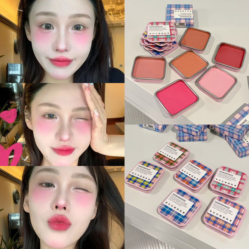 HERORANGE~ Small Iron Box Jelly Blush Mud Cream Pure Desire Cute Natural Nude Makeup Student Matte Whitening Rouge