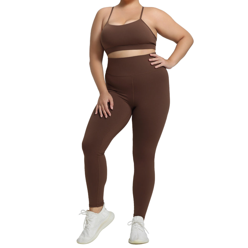 Amazon's new plus size yoga clothes for women lycra classy sense tight sportswear suit lulu same style fitness clothes