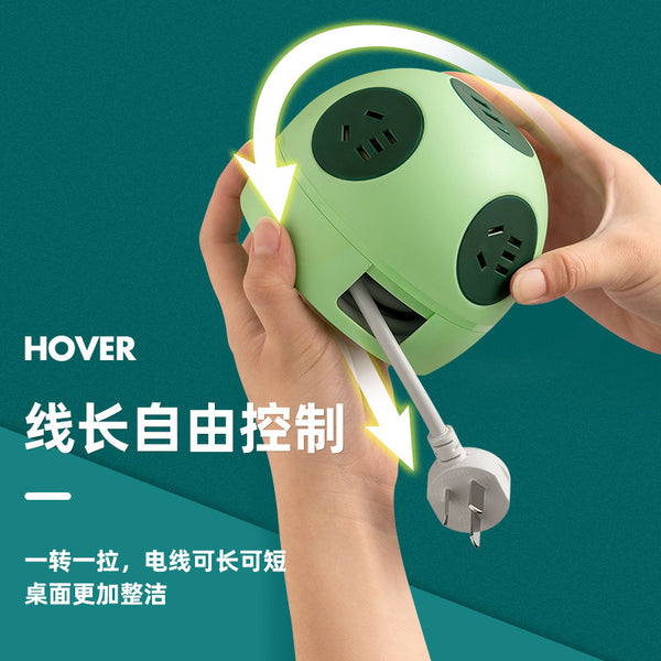 Storage line creative planet socket usb plug board retractable socket gift wholesale power strip multi-function wiring board