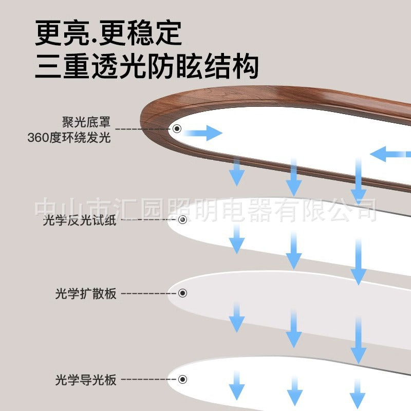 餐厅吊灯胡桃木中古风现在简约一字长条饭桌极简中山灯具餐厅灯