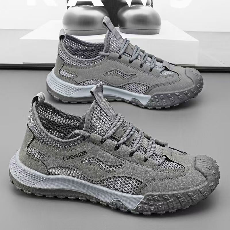 Men's shoes 2025 winter new breathable mesh lightweight casual sneakers men's sports anti-slip work safety shoes
