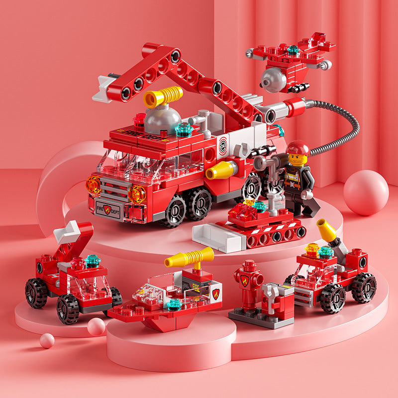 Compatible with lego 6-in-1 city police boys military kindergarten small particle educational building blocks toy wholesale