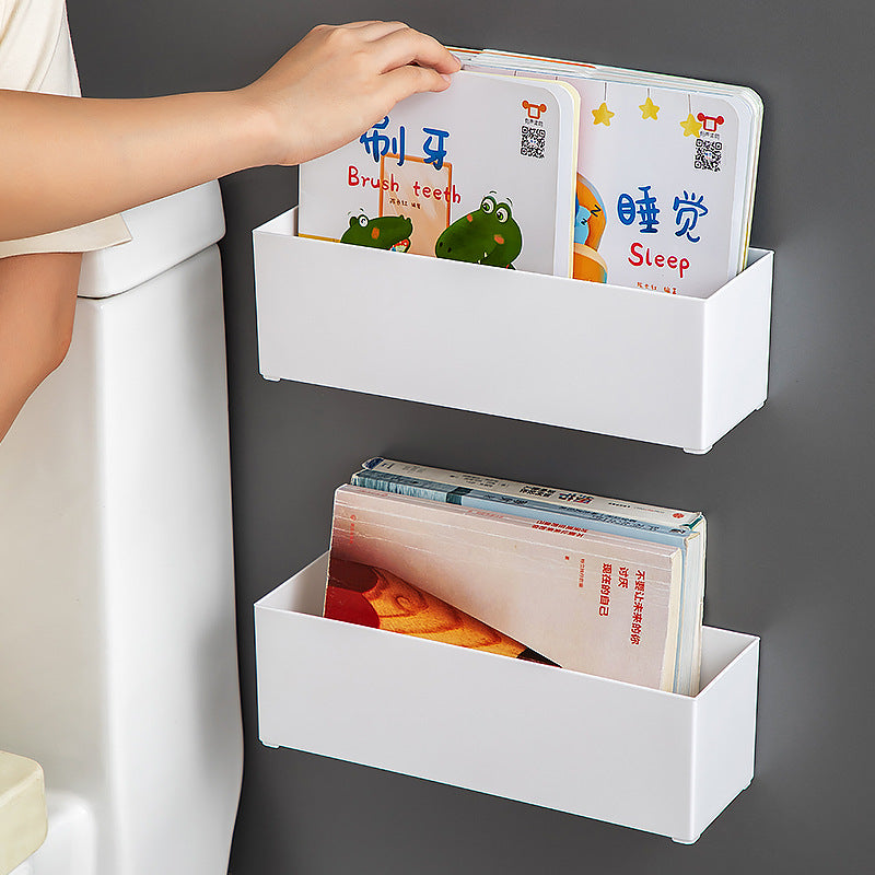 Shelf above the toilet in the bathroom Plastic multi-functional wall No punching sundries Paper towels Wall hanging storage box