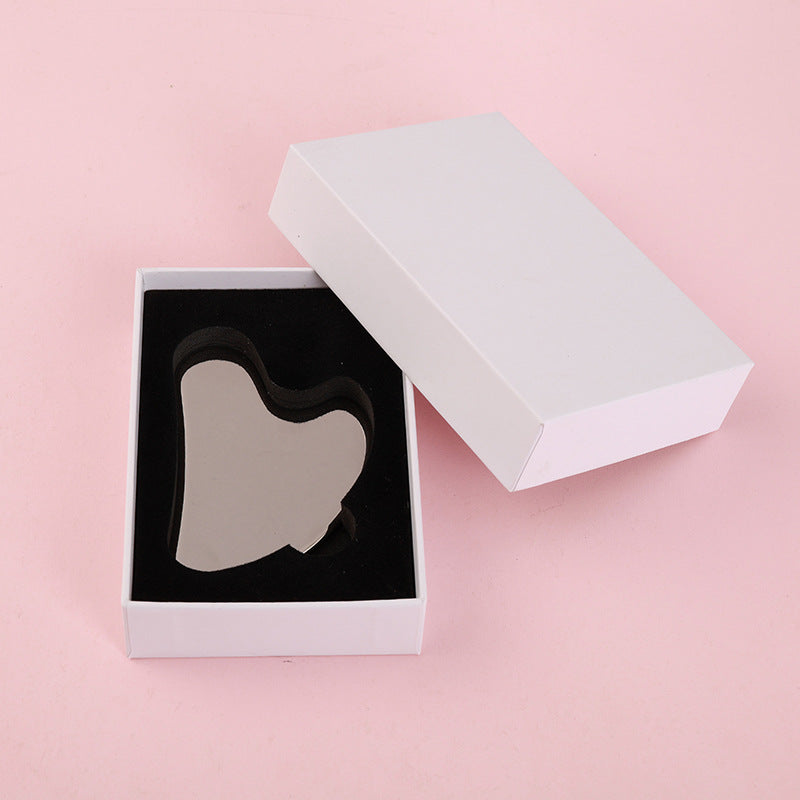 304 stainless steel scraping board facial beauty facial acupoint dredging meridians metal tendon pulling stick heart-shaped scraping blade