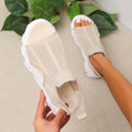 summer new thick-soled flyknit peep-toe sandals for women, european and american export, plus size, breathable beach sandals -
