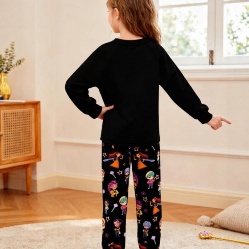 New girls' pants set - witcher squad style - kids' long sleeve and pants outfit for mid-to-large children