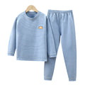 Kids german velvet heattechintimateswinterfleece-linedthickened boneless boys and girls quick-heating bottom pajamas home wear suit