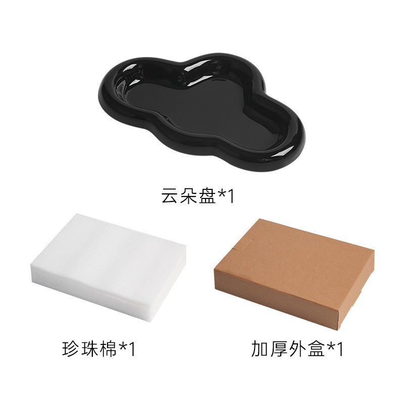 Scandinavianinsasymmetrical desktop jewelry storage display tray stylish ceramic entrance high-value props storage tray