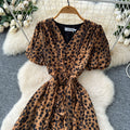 French chic high-end women's dress -  summer collection: 3d floral appliqué, ruffle hem, cinched waist, puff sleeves, printed maxi dress