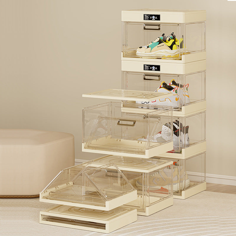 Customized Internet celebrity transparent sneakers storage display box disinfection sterilization deodorization shoe box household thickened flip shoe cabinet