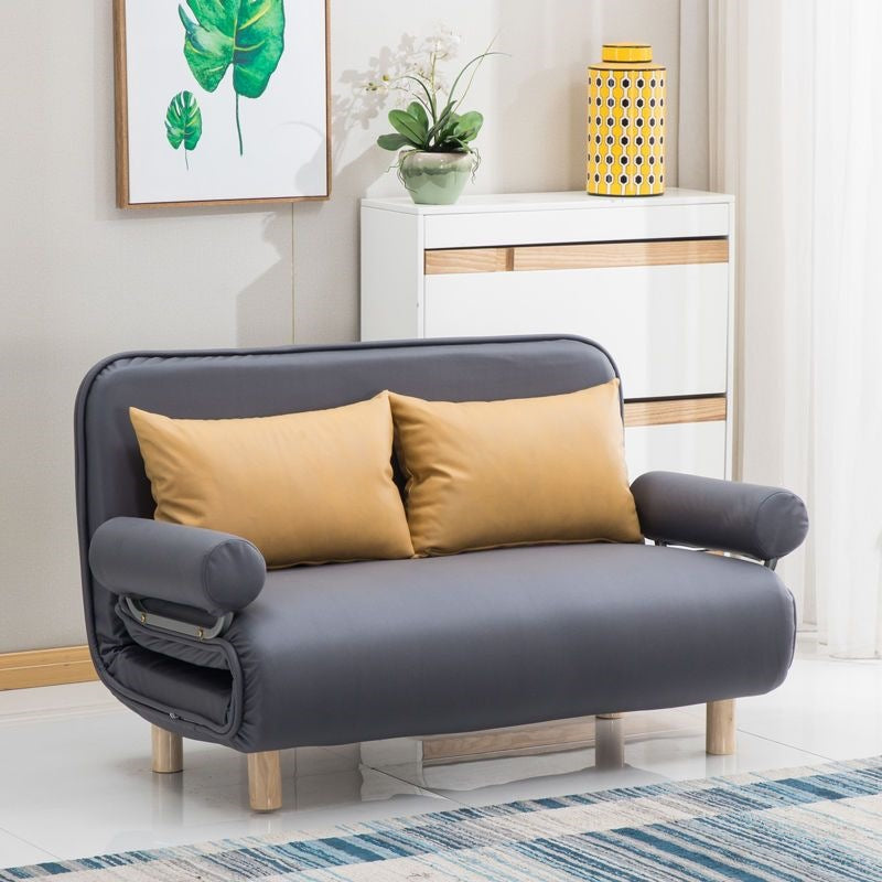 Foldable and detachable washable small apartment living room minimalist modern double/single multifunctional cat paw leather sofa bed - free shipping