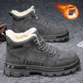 Winter men's shoes 2024 new fleece-lined thickened warm cotton shoes men's sports anti-slip work boots martin boots trendy safety shoes