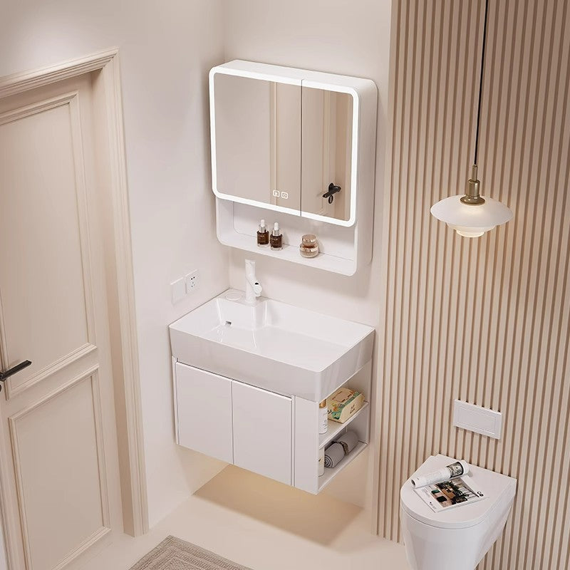 Waterproof honeycomb aluminum small apartment side open room storage bathroom cabinet combination ceramic wash basin washbasin washbasin