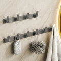 Over-the-door hanger - no drilling required, bathroom wall-mounted hook rack, heavy-duty adhesive, single row hook set