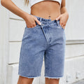 European and american cross-border trendy women's summer new arrivals:  independent store loose casual washed denim capri shorts