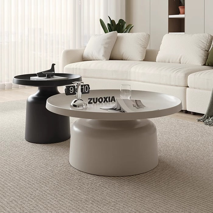 Nordic designer home light luxury modern minimalist living room coffee table round iron art coffee table cream style coffee table