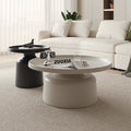 Nordic designer home light luxury modern minimalist living room coffee table round iron art coffee table cream style coffee table