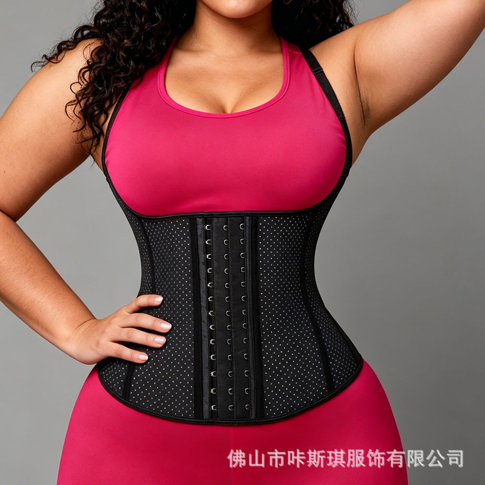 Fashion body shaping vest tight slimming look waist corset round hole breathable shaping tops latex shaping tummy vest