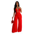 C6941 cross-border   independent station fashion women's solid color fashion pants jumpsuit women