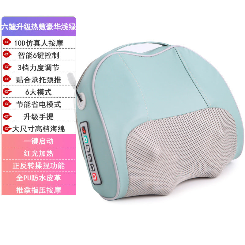 Cervical spine massager neck massage pillow hot compress shoulder lumbar lumbar kneading massager air bag stretching for home
