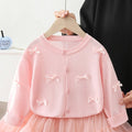 Girls' air conditioning cover-up,  new summer lightweight sun protection cardigan, stylish children's open front outerwear, princess dress set