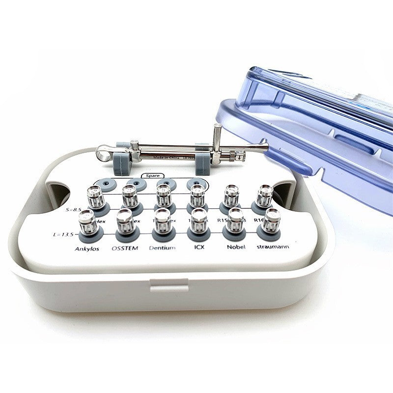 Dental implant universal repair tool box implant kit oral universal torque wrench small four-corner screwdriver