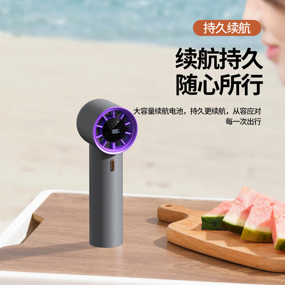 2025 new 100-speed handheld digital display mini fan - desktop usb rechargeable ultra-high speed turbo fan